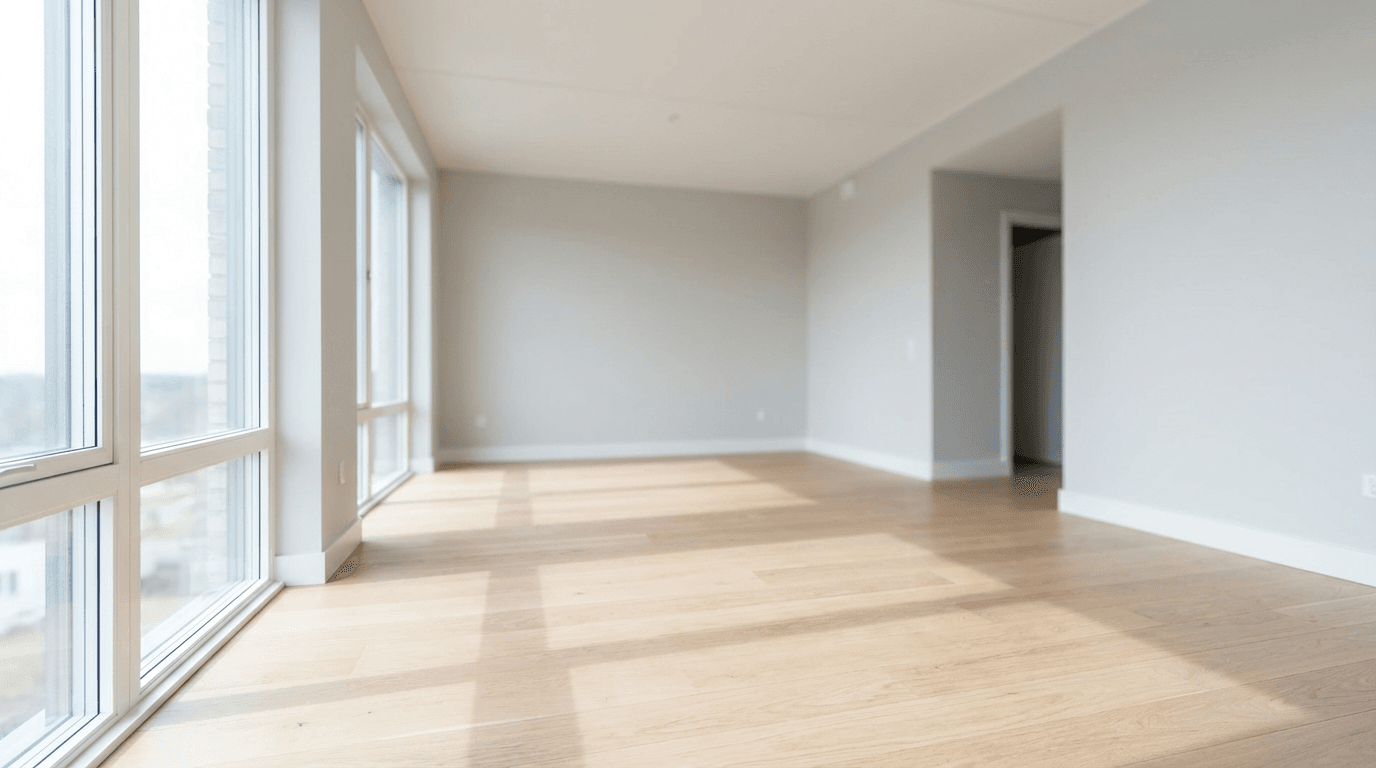 Newly finished room in a London home with natural light and clean surfaces