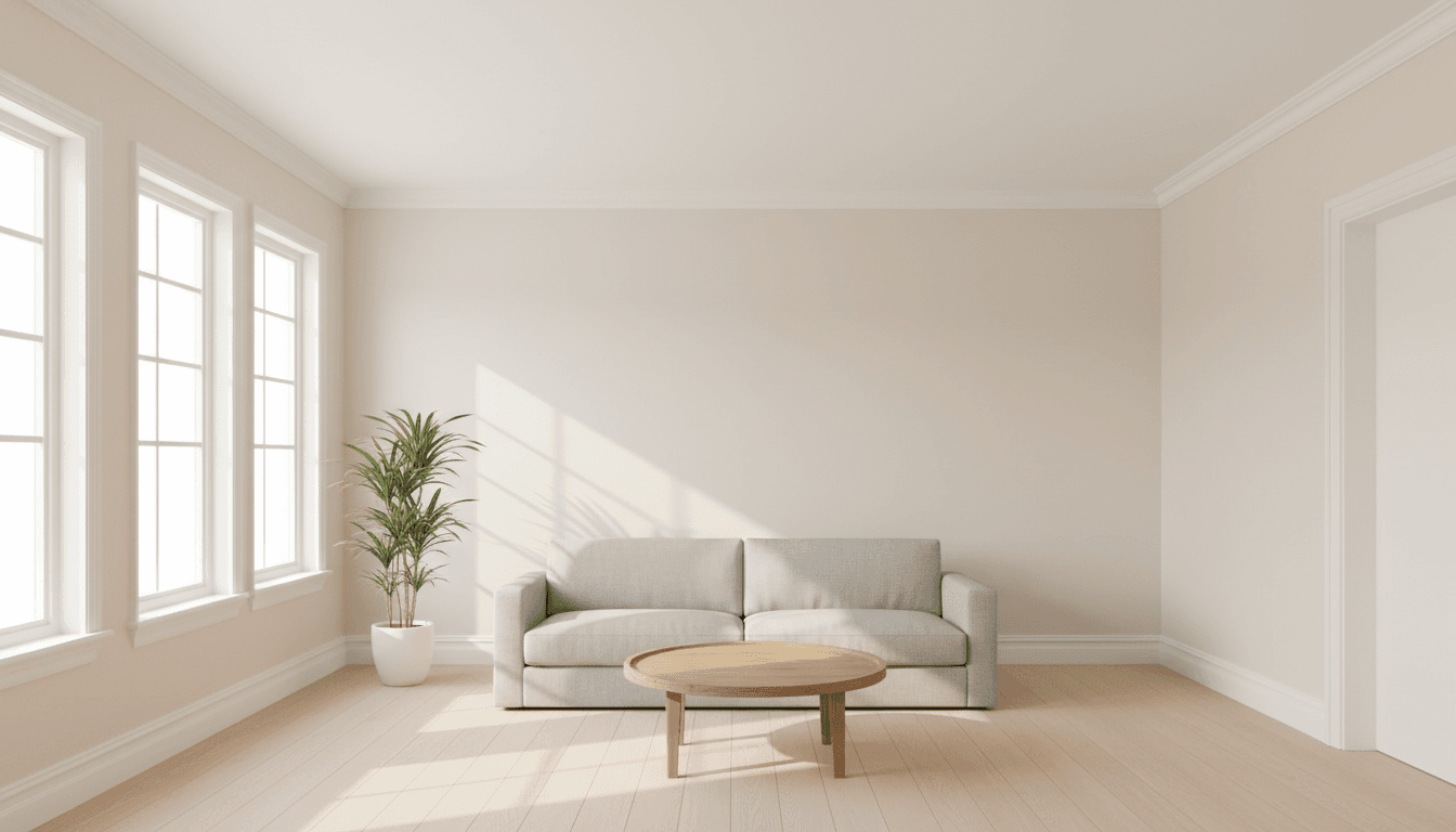 Newly finished room interior in a London home showing fresh paint and flooring work